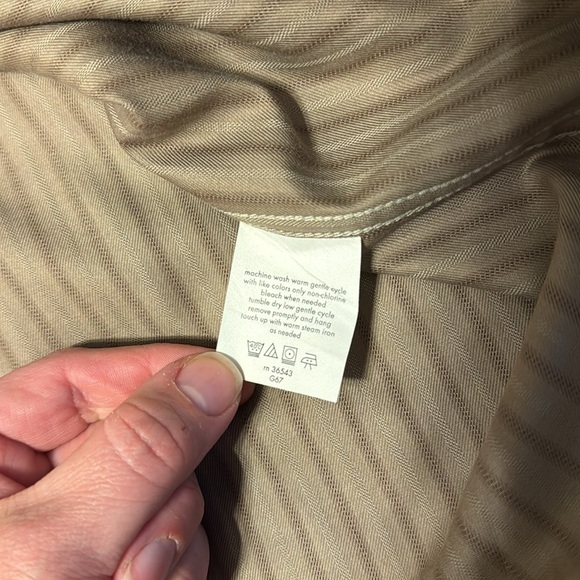 Men’s Brown Stripe Non Iron Kenneth Cole New York Button Down Shirt Sz 16.5 - Picture 5 of 6